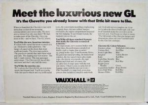 1976 Vauxhall Chevette GL More of Whatever You Want It To Be Spec Sheet