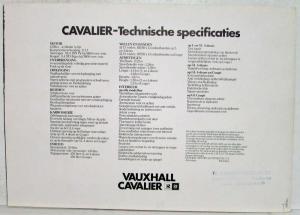 1976 Vauxhall Cavalier Sales Folder - Dutch Text