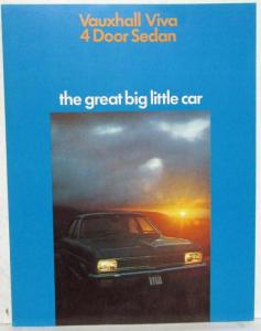 1976 Vauxhall Viva 4 Door Sedan Big Little Car Sales Brochure - New Zealand Mkt