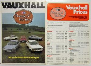 1977 Vauxhall Range of the Year All Model Sales Catalogue w Price Sheet - UK