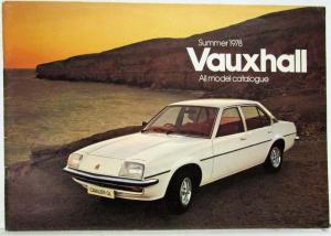 1978 Vauxhall All Model Sales Catalogue Summer Chevette Viva Cavalier VX - UK