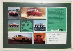 1978 Vauxhall All Model Sales Catalogue Summer Chevette Viva Cavalier VX - UK