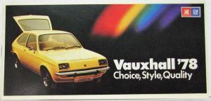 1978 Vauxhall Choice Style Quality Sales Brochure - UK Market