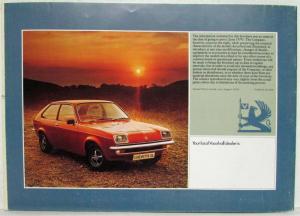 1979 Vauxhall All Model Sales Catalogue Summer Chevette Viva Cavalier VX - UK