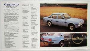 1981 Vauxhall New Cavalier LS Joins the Range Spec Sheet - UK