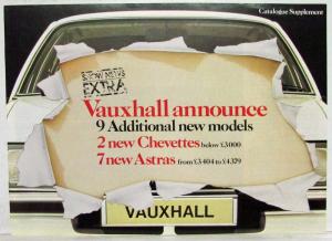 1981 Vauxhall Catalogue Supplement Show News Extra - New Chevettes & Astras - UK