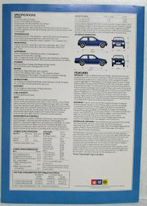 1984 Vauxhall Nova GL Sales Folder - UK Market