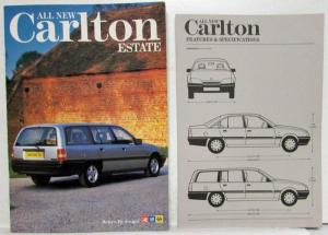 1987 Vauxhall Carlton Estate Wagon Sales Brochure with Spec Sheet - UK