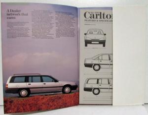 1987 Vauxhall Carlton Estate Wagon Sales Brochure with Spec Sheet - UK