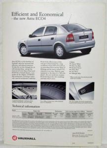 2001 Vauxhall Astra ECO4 Spec Sheet - UK