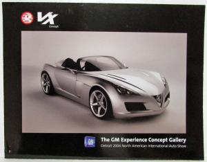 2004 Vauxhall VX Roadster Concept Spec Sheet North American Intl Auto Show