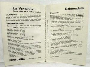 1962 Venturina Sales Brochure - Italian Text