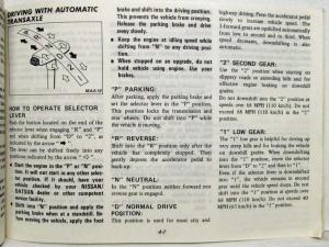 1984 Nissan Sentra Owners Manual