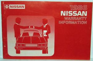 1986 Nissan Truck Owners Manual with Warranty Information