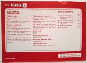 1986 Nissan Sentra Owners Manual with Warranty Information & Accessories Ad