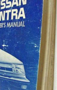 1987 Nissan Sentra Owners Manual