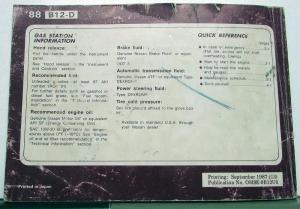 1988 Nissan Sentra Owners Manual Care & Operation Instructions Original