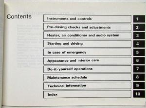 1990 Nissan Stanza Owners Manual