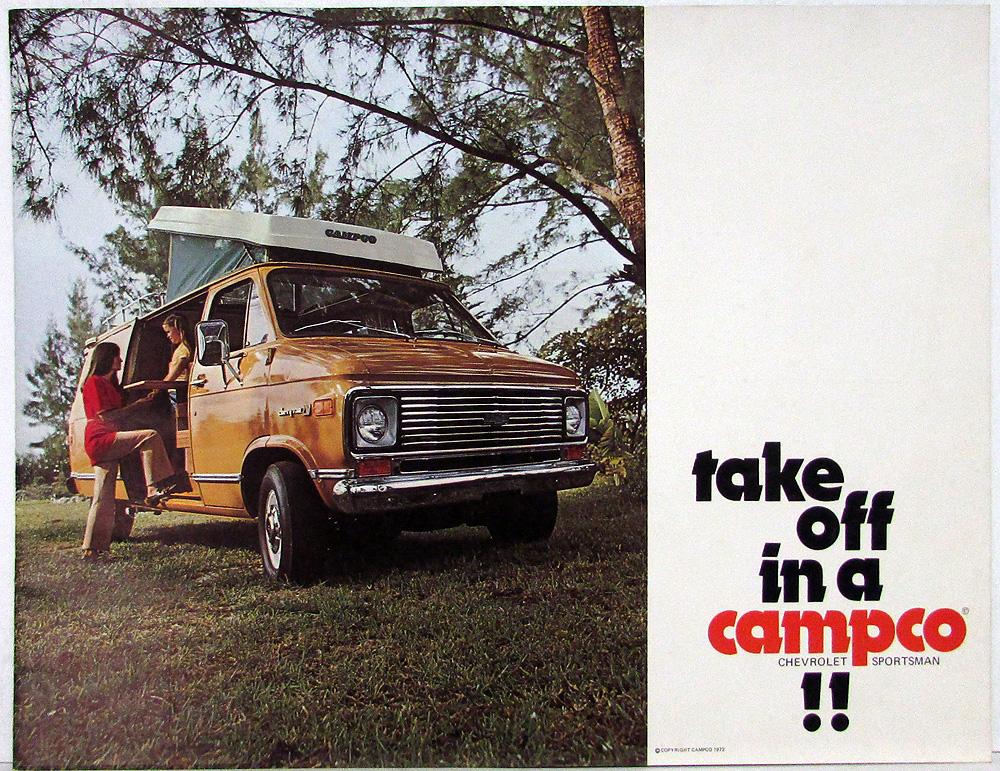 1972 Chevy Van Sportsman CAMPCO RV Conversion Color Sales Brochure Original