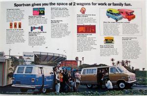 1972 Chevrolet Sportvan Chevy Van Camper Truck Dealer Sales Folder Orig REV 1