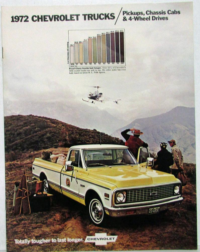 1972 Chevrolet Pickup Chassis Cab 4WD Trucks Color Sales Brochure Original REV 1