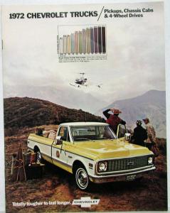 1972 Chevrolet Pickup Chassis Cab 4WD Trucks Color Sales Brochure Original REV 1