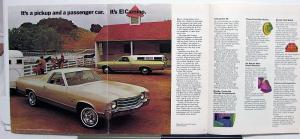 1972 Chevrolet El Camino Truck REVISION 1 Sales Folder Brochure Original