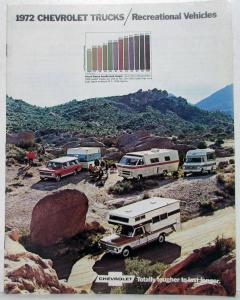 1972 Chevrolet Camper RV Motor Home Truck Dealer Sales Brochure Original REV 1
