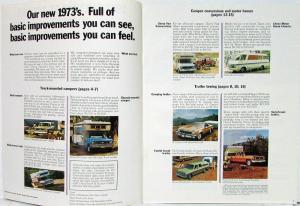 1973 Chevrolet Pickup RV Camper Motor Home Truck Sales Brochure Original REV 1