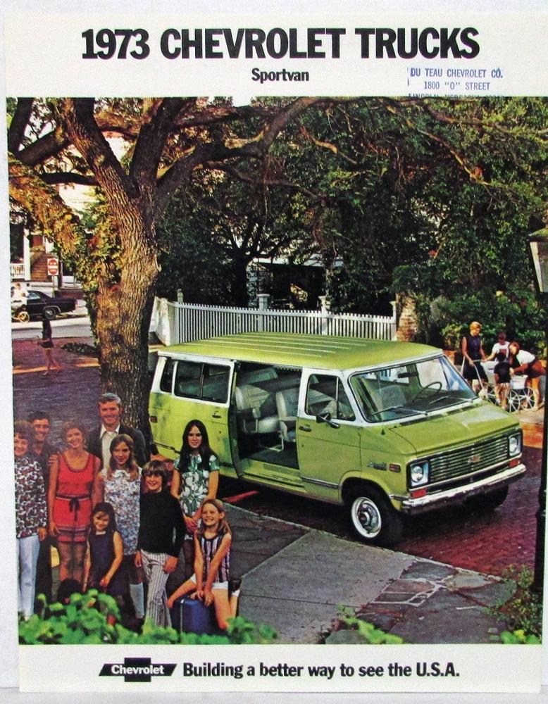 1973 Chevrolet Sportvan Truck Color Dealer Sales Folder Original REVISION 1