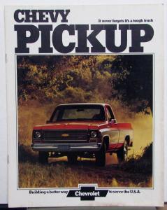 1974 Chevrolet Pickup Stepside Fleetside Truck Slaes Brochure Original REV 1