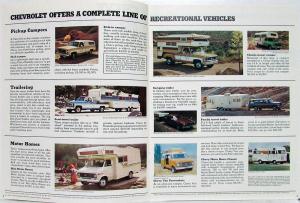 1974 Chevy Rec Vehicle Camper Motorhome Truck Dealer Sales Brochure REVISION 1