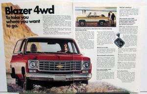 1975 Chevrolet Blazer Truck Dealer Color Sales Brochure Original REVISION 1