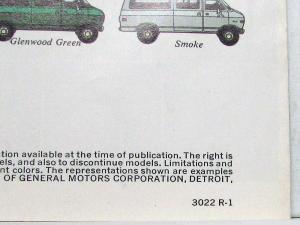 1975 Chevrolet Chevy Sportvan Truck Dealer Color Sales Folder Orig REVISION 1