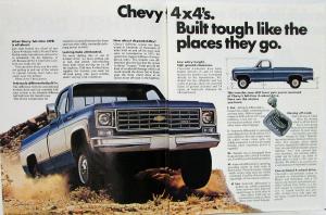 1975 Chevrolet Chevy 4 Wheel Drive Truck Dealer Sales Folder Original Revision 1