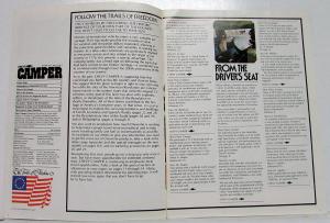 1975 Chevrolet Chevy Camper Magazine Vol 5 No 1 RV Lineup Original