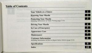 1998 Mazda 626 Owners Manual with Leather Sleeve