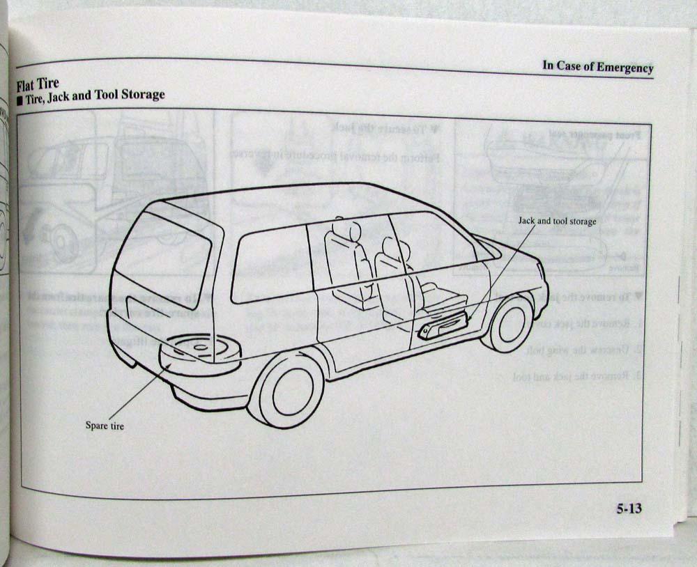 1998 Mazda MPV Owners Manual and Supplement w Warranty Info in Leather  Sleeve