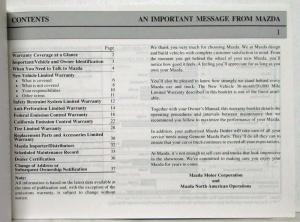 1998 Mazda Millenia Owners Manual and Warranty Info & Extras w Leather Sleeve