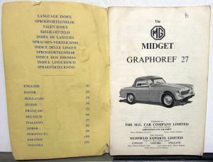 1961 MG Midget Owners Service Parts List - Multi-Language