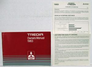 1983 Mitsubishi Tredia Owners Manual and Warranty Information with Consumer Info