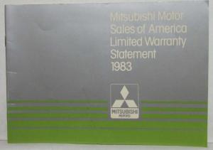 1983 Mitsubishi Tredia Owners Manual and Warranty Information with Consumer Info