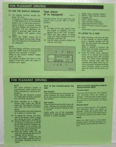 1992 Mitsubishi Mirage Owners Manual with Radio Supplement Sheet