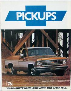1976 Chevrolet Full Line Pickup Trucks C CK 10 20 30 Color Sales Brochure Orig