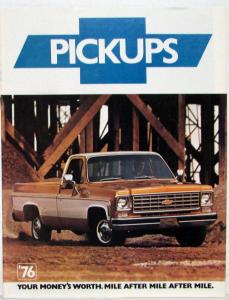 1976 Chevrolet Full Line Pickup Trucks C CK 10 20 30 Color Sales Brochure REV