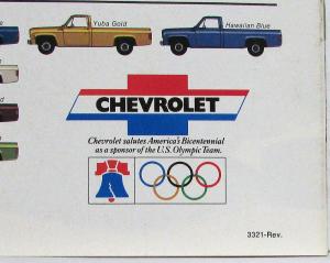 1976 Chevrolet Full Line Pickup Trucks C CK 10 20 30 Color Sales Brochure REV