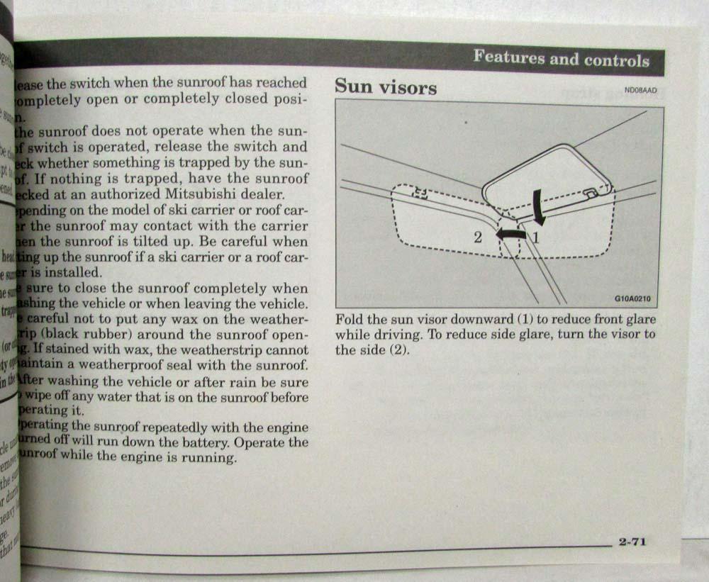 MITSUBISHI LANCER 2003 USER MANUAL PDF visual data 7