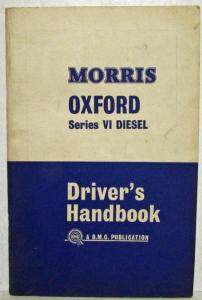 1960 Morris Oxford Series VI Diesel Drivers Handbook Owners Manual