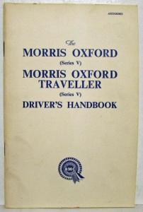 1961 Morris Oxford and Traveller Series V Drivers Handbook Owners Manual