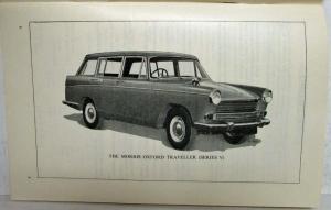 1961 Morris Oxford and Traveller Series V Drivers Handbook Owners Manual